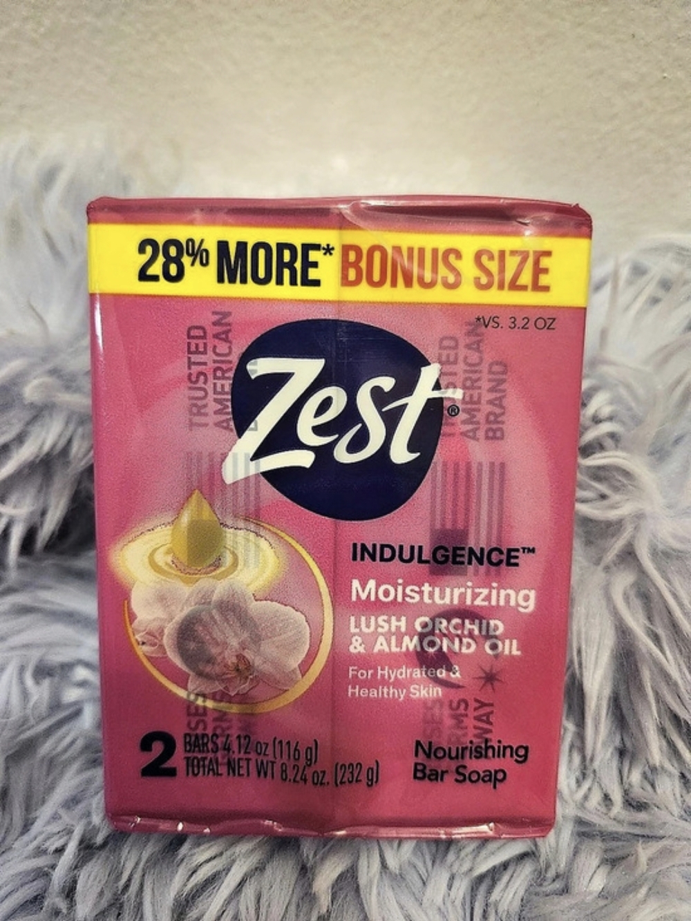 Zest Indulgence Moisturizing Lush Orchid & Almond Oil Nourishing Bar Soap 2-Pack